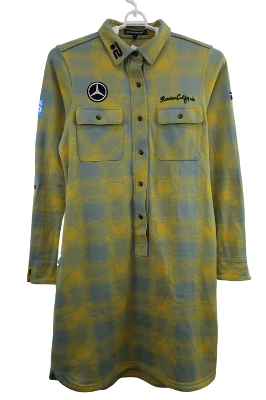 Rosasen(ロサーセン) 長袖ポロワンピース 黄色系 レディース M A-1