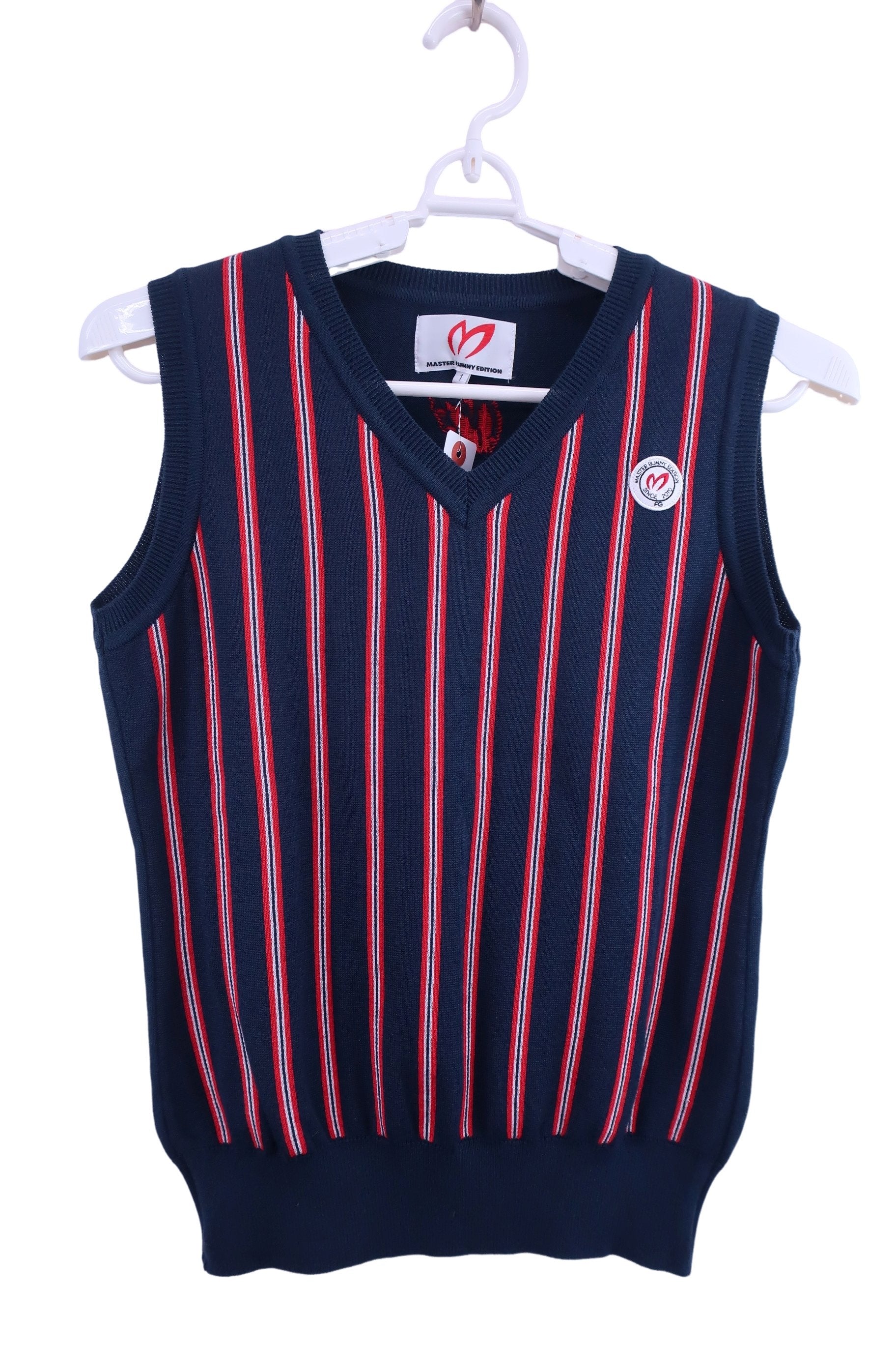 MASTER BUNNY EDITION(マスターバニーエディション) ニットベスト ネイビーストライプ レディース 1 159-173318 A-1