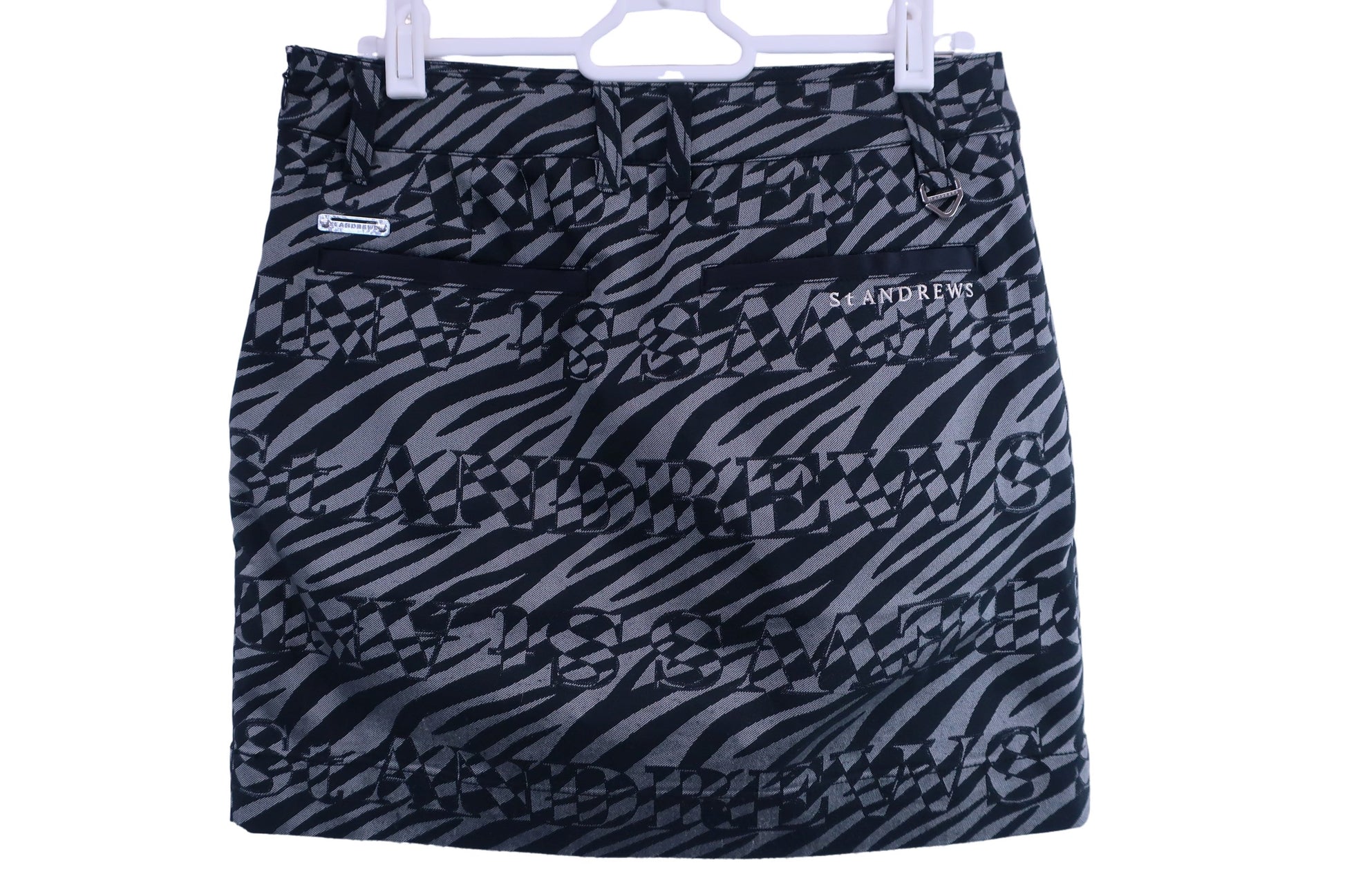 St ANDREWS(セントアンドリュース) スカート 黒グレー総柄 レディース M 043-3134304 A-3