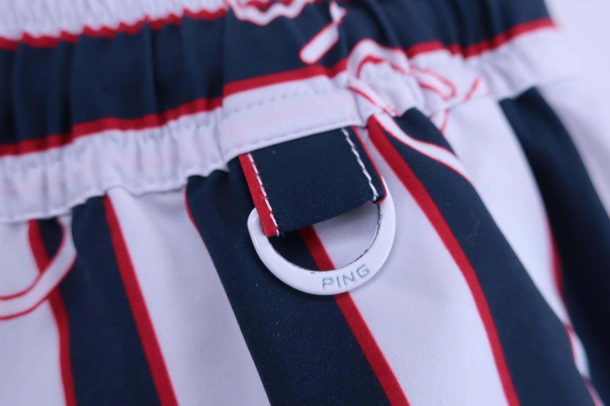 PING(ピン) ショートパンツ 白ネイビーストライプ レディース SS 622-2132302 A-4