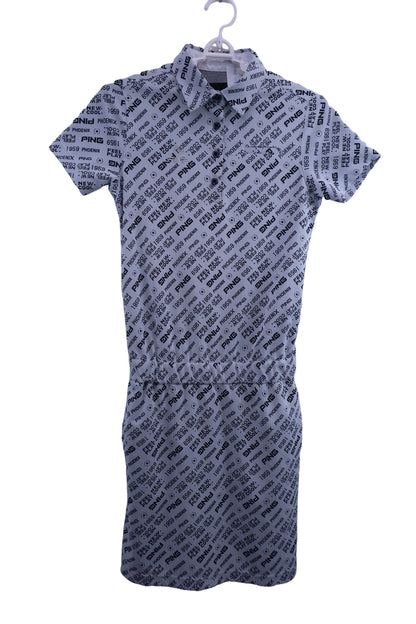 PING(ピン) ワンピース グレー総文字柄 レディース SS 622-2124300 A-1