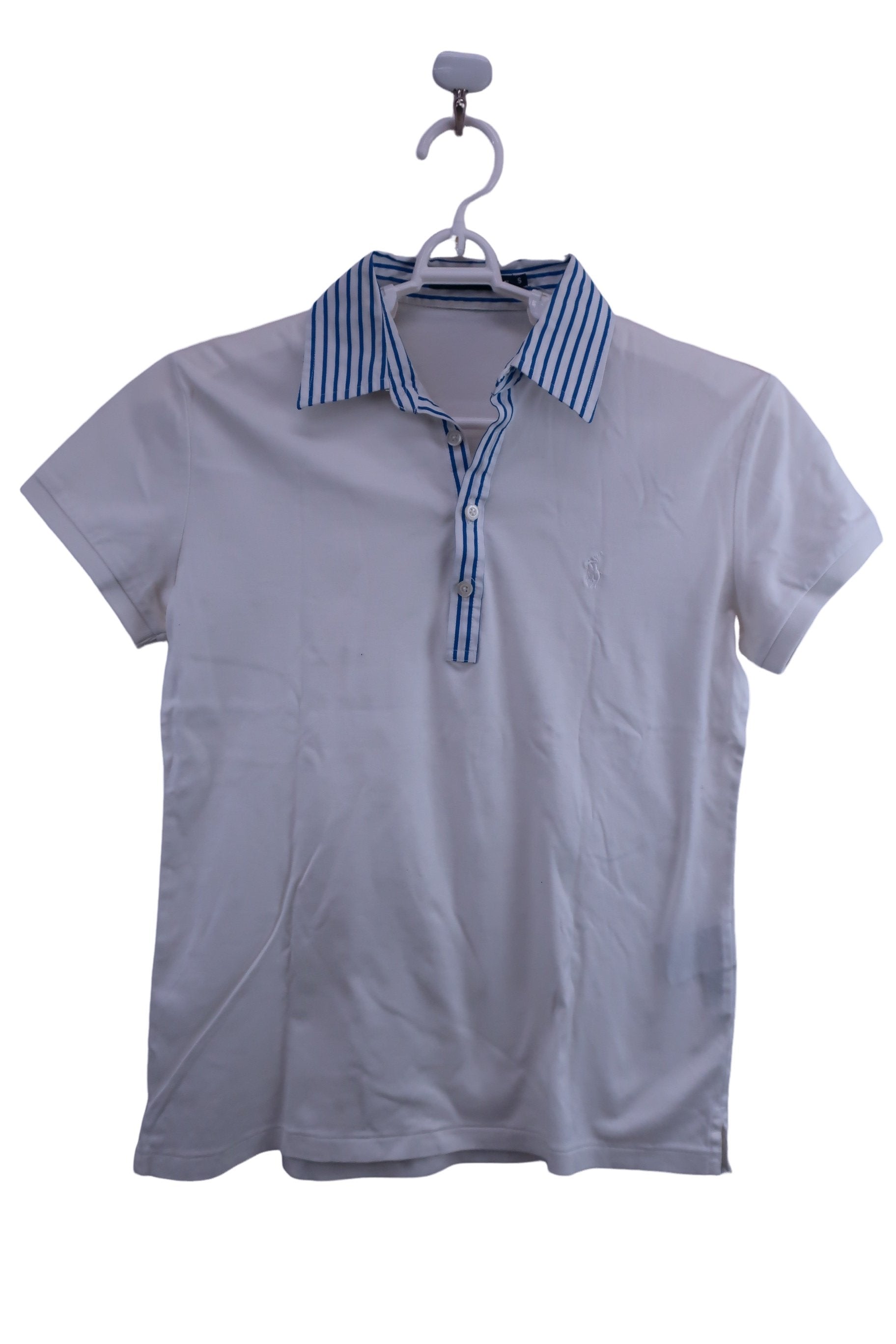 RALPH LAUREN GOLF(ラルフローレンゴルフ) ポロシャツ 白青 レディース S B-1