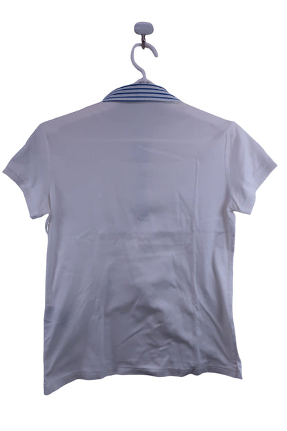 RALPH LAUREN GOLF(ラルフローレンゴルフ) ポロシャツ 白青 レディース S B-6