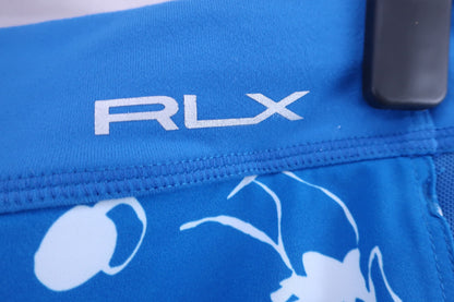 RLX RALPH LAUREN(アールエルエックス) フルジップシャツ 青白花柄 レディース M A-2