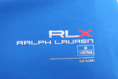 RLX RALPH LAUREN(アールエルエックス) フルジップシャツ 青白花柄 レディース M A-6