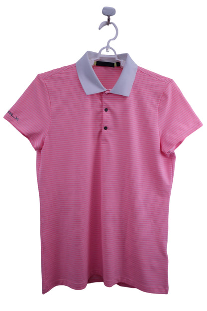RLX RALPH LAUREN(アールエルエックス) ポロシャツ ピンクボーダー レディース B-1