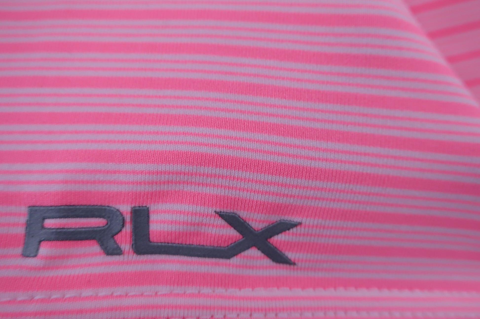 RLX RALPH LAUREN(アールエルエックス) ポロシャツ ピンクボーダー レディース B-4