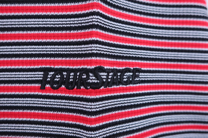 TOURSTAGE(ツアーステージ) 長袖ポロシャツ 赤黒ボーダー メンズ LL A-4