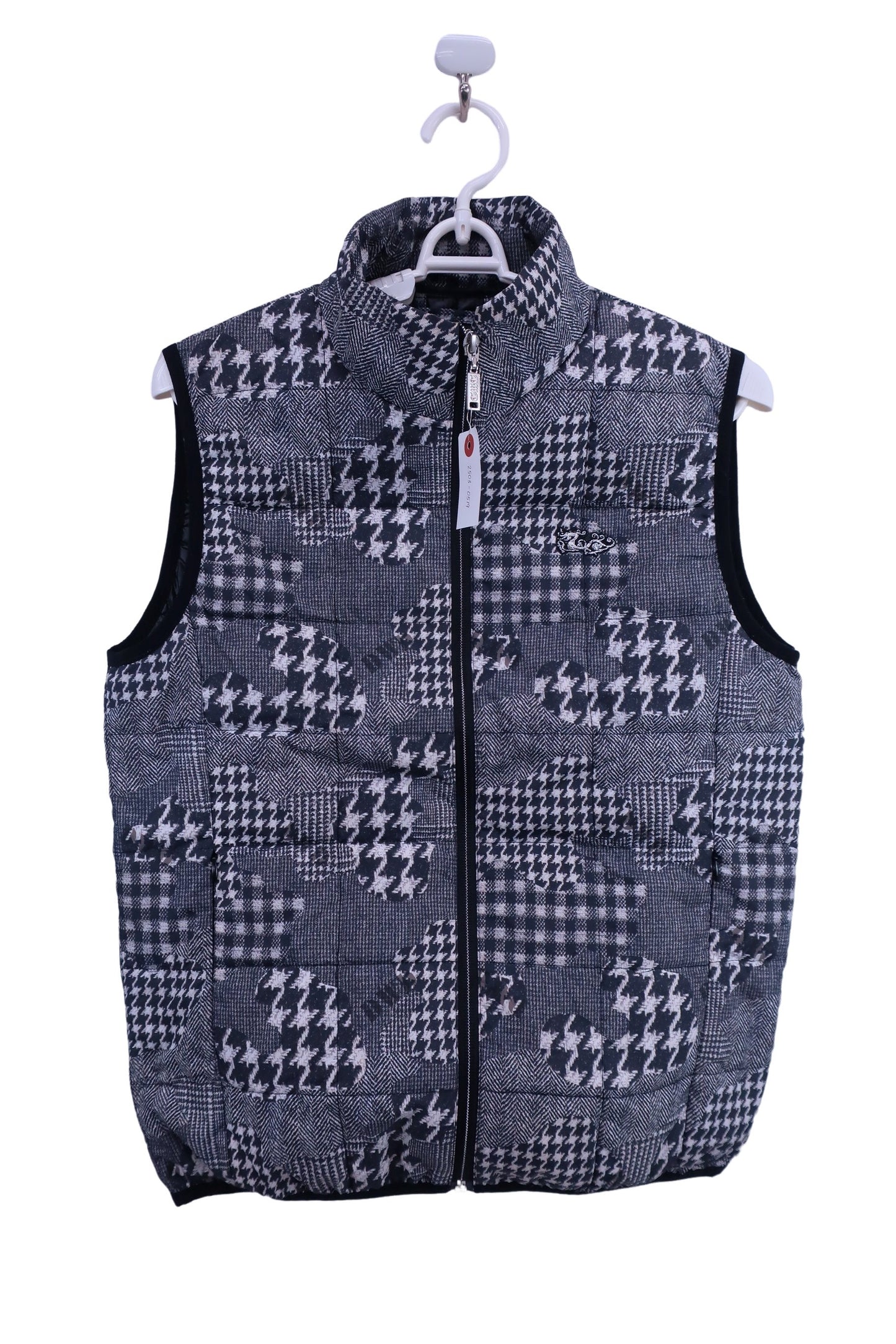 Dance With Dragon(ダンスウィズドラゴン) ナイロンベスト 白黒総柄 メンズ 3 D2-530700 A-1