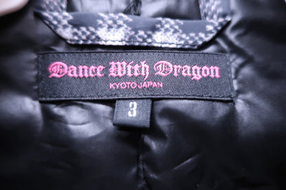 Dance With Dragon(ダンスウィズドラゴン) ナイロンベスト 白黒総柄 メンズ 3 D2-530700 A-3