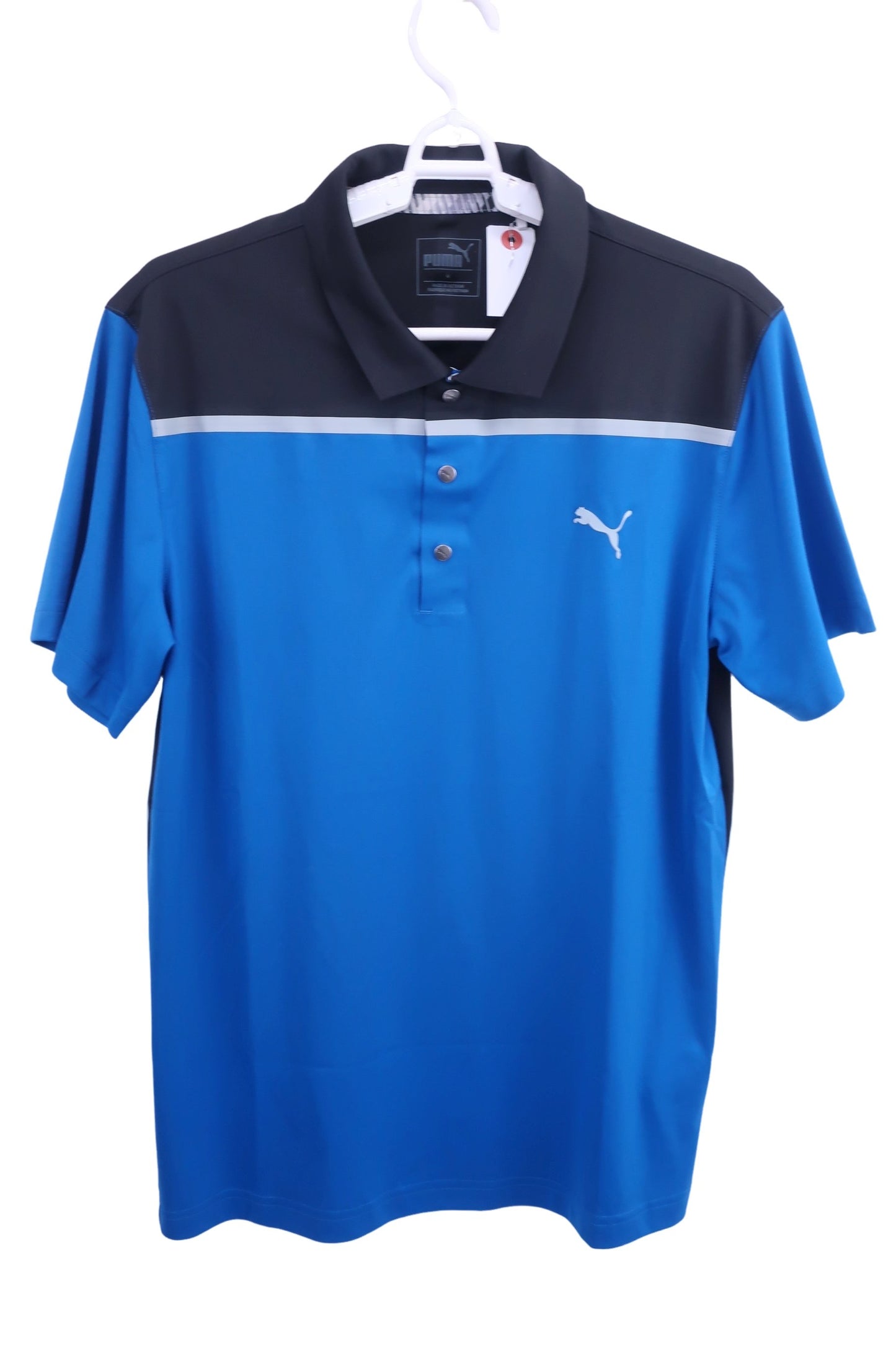 PUMA GOLF(プーマゴルフ) ポロシャツ 黒青 メンズ M A-1