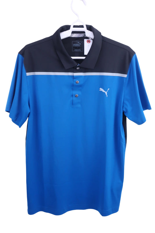 PUMA GOLF(プーマゴルフ) ポロシャツ 黒青 メンズ M A-1