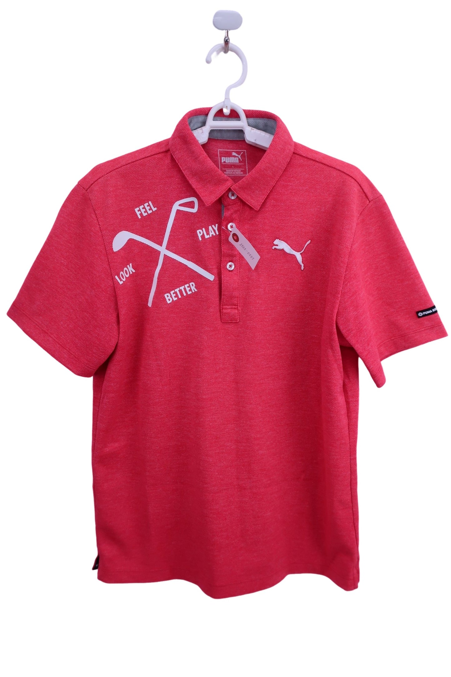 PUMA GOLF(プーマゴルフ) ポロシャツ ピンク メンズ L A-1