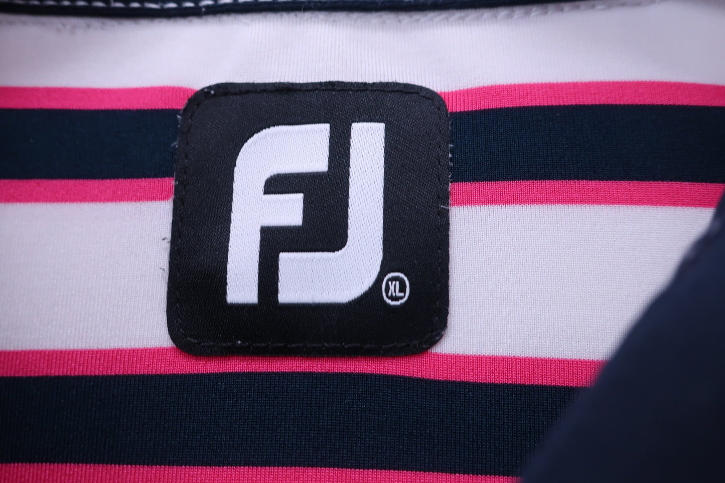 FOOTJOY(フットジョイ) ポロシャツ 白紺ピンクボーダー メンズ XL B-2