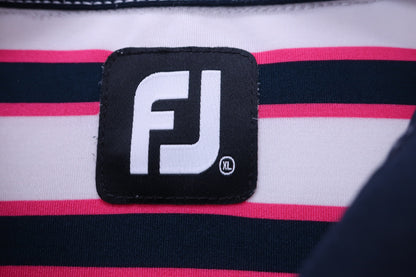 FOOTJOY(フットジョイ) ポロシャツ 白紺ピンクボーダー メンズ XL B-2