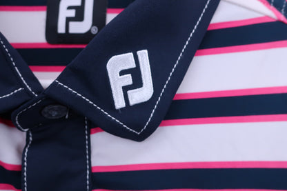 FOOTJOY(フットジョイ) ポロシャツ 白紺ピンクボーダー メンズ XL B-3