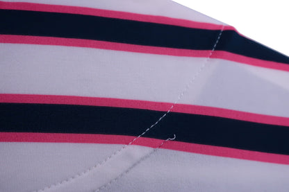 FOOTJOY(フットジョイ) ポロシャツ 白紺ピンクボーダー メンズ XL B-6