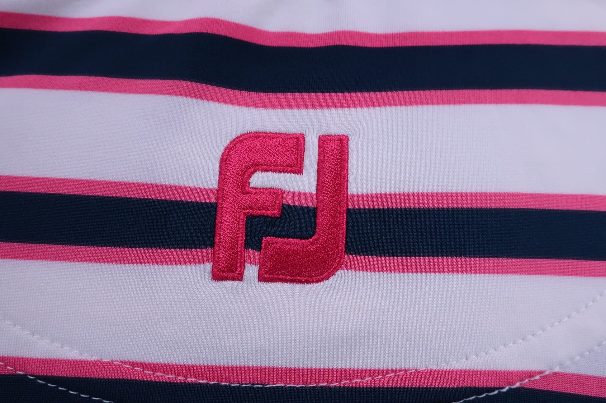FOOTJOY(フットジョイ) ポロシャツ 白紺ピンクボーダー メンズ XL B-7