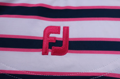 FOOTJOY(フットジョイ) ポロシャツ 白紺ピンクボーダー メンズ XL B-7