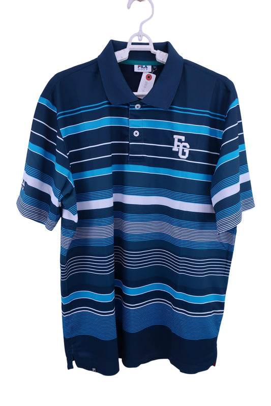 FILA GOLF(フィラゴルフ) ポロシャツ 青ボーダー メンズ 3L A-1