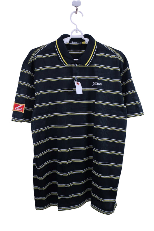 SRIXON(スリクソン) ポロシャツ 黒白黄色ボーダー メンズ LL A-1