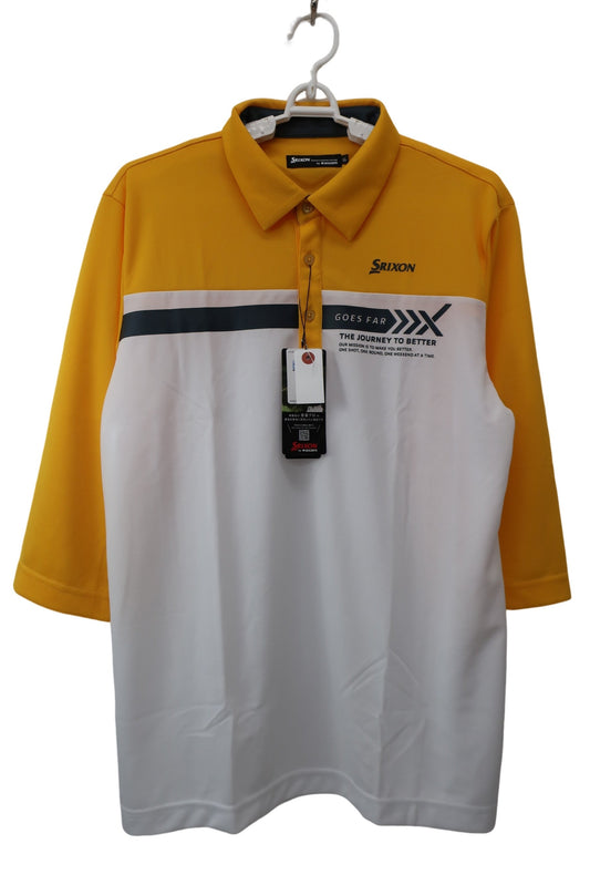SRIXON(スリクソン) 7分丈ポロシャツ 黄色白グレー メンズ LL N-1
