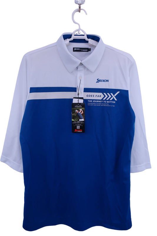 SRIXON(スリクソン) 7分丈ポロシャツ 白青 メンズ L N-1