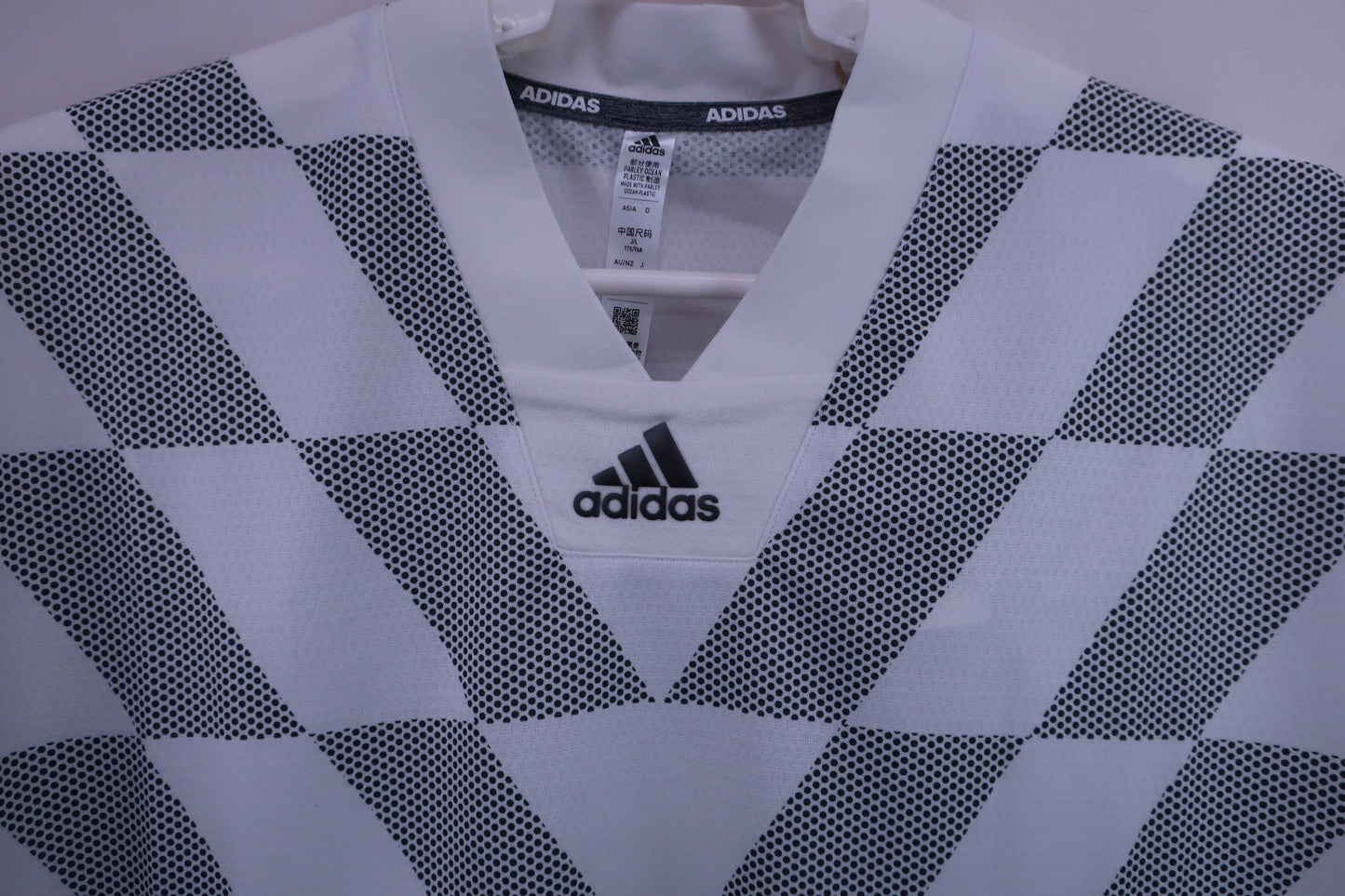 adidas(アディダス) ポロシャツ 白黒ドット柄 メンズ L N-4