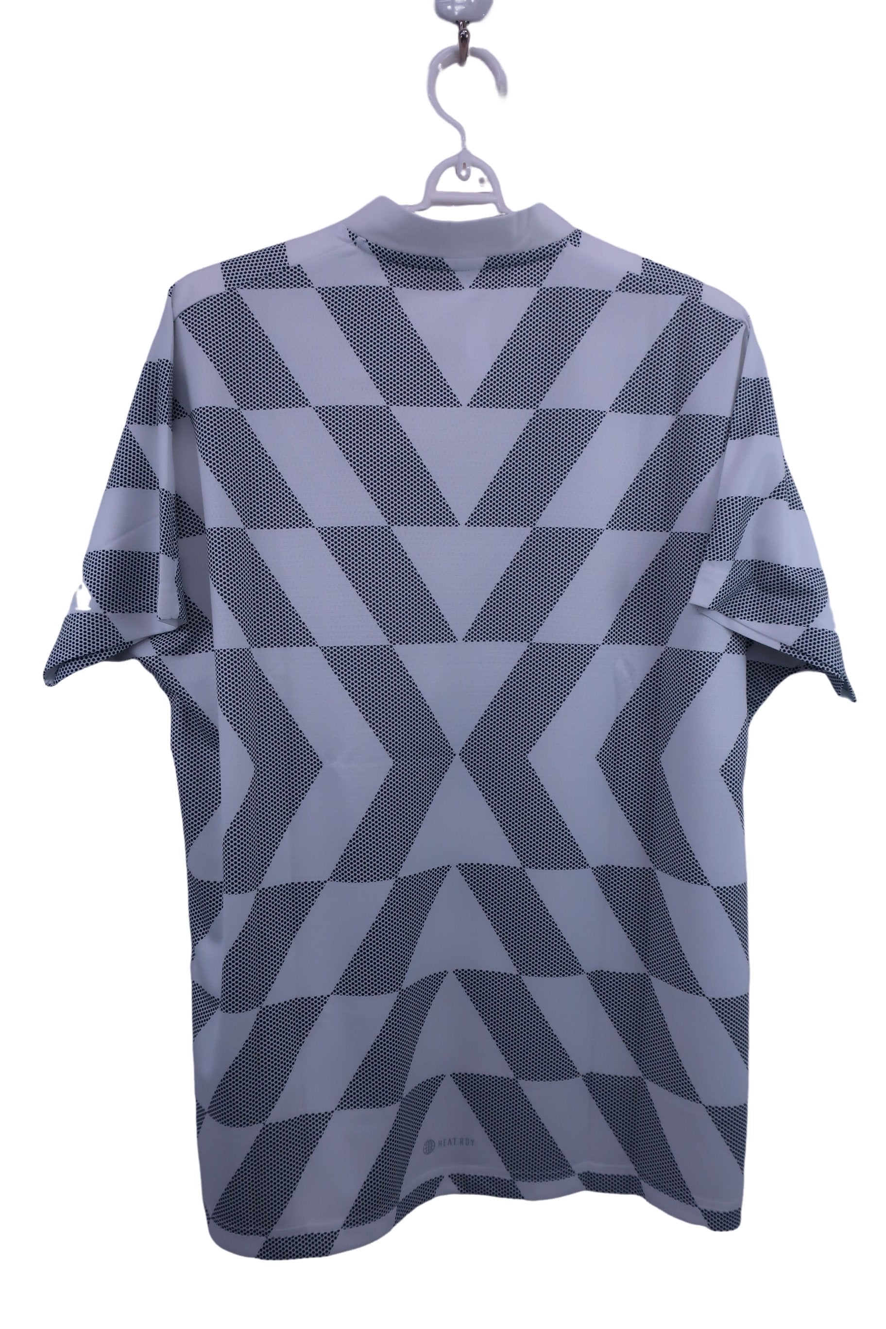 adidas(アディダス) ポロシャツ 白黒ドット柄 メンズ L N-5