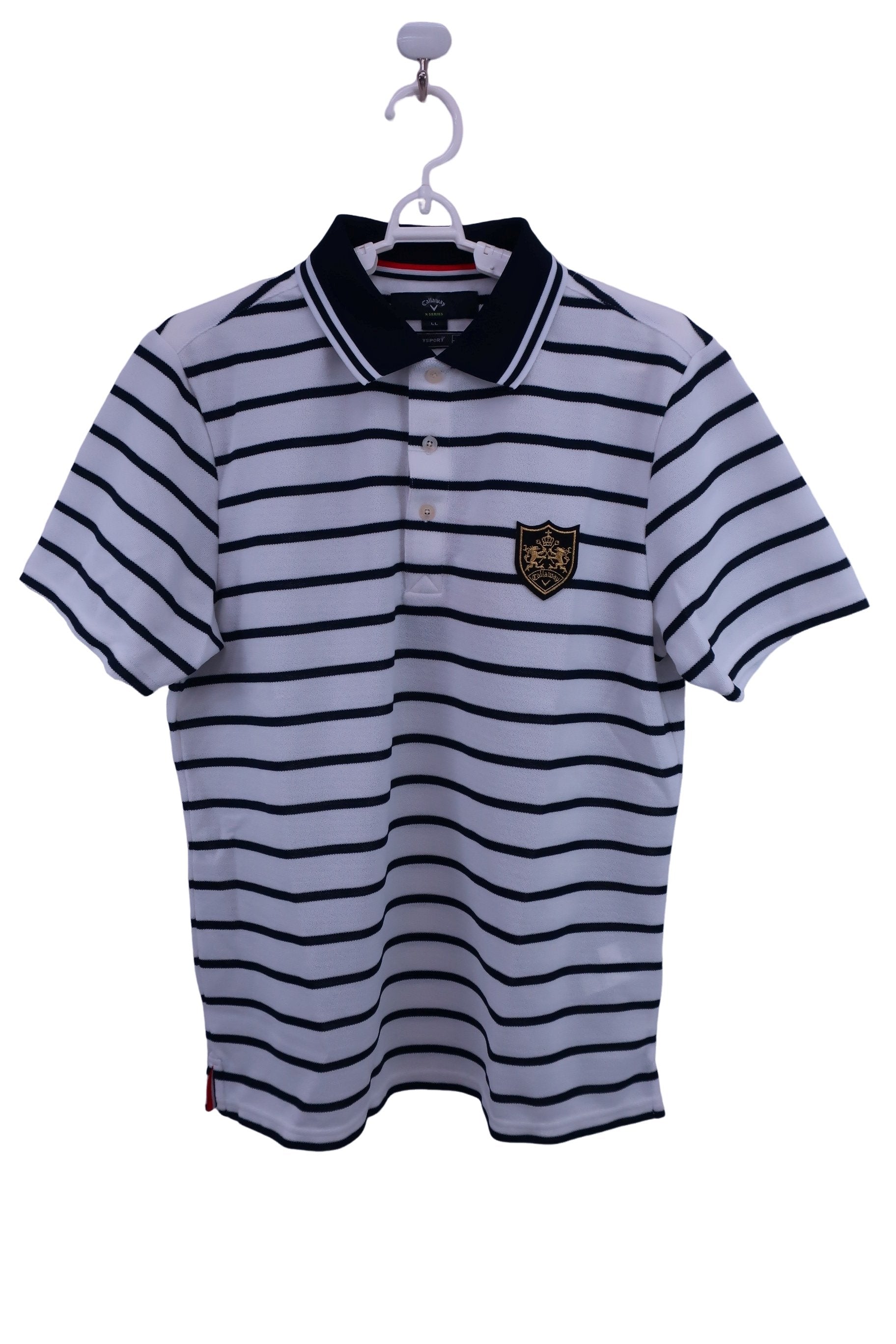 Callaway(キャロウェイ) ポロシャツ 白ネイビーボーダー メンズ LL 241-151604 N-1