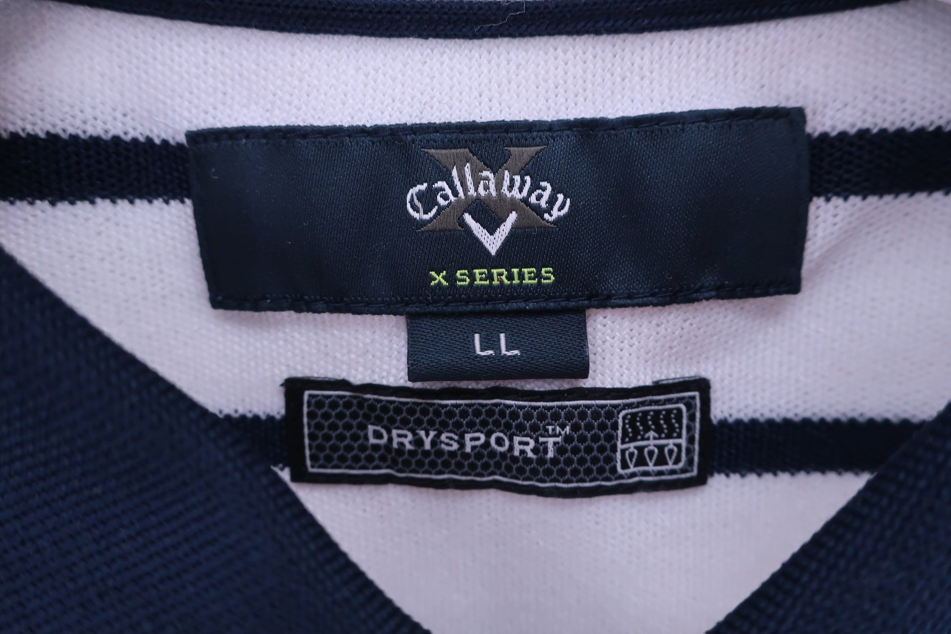 Callaway(キャロウェイ) ポロシャツ 白ネイビーボーダー メンズ LL 241-151604 N-3