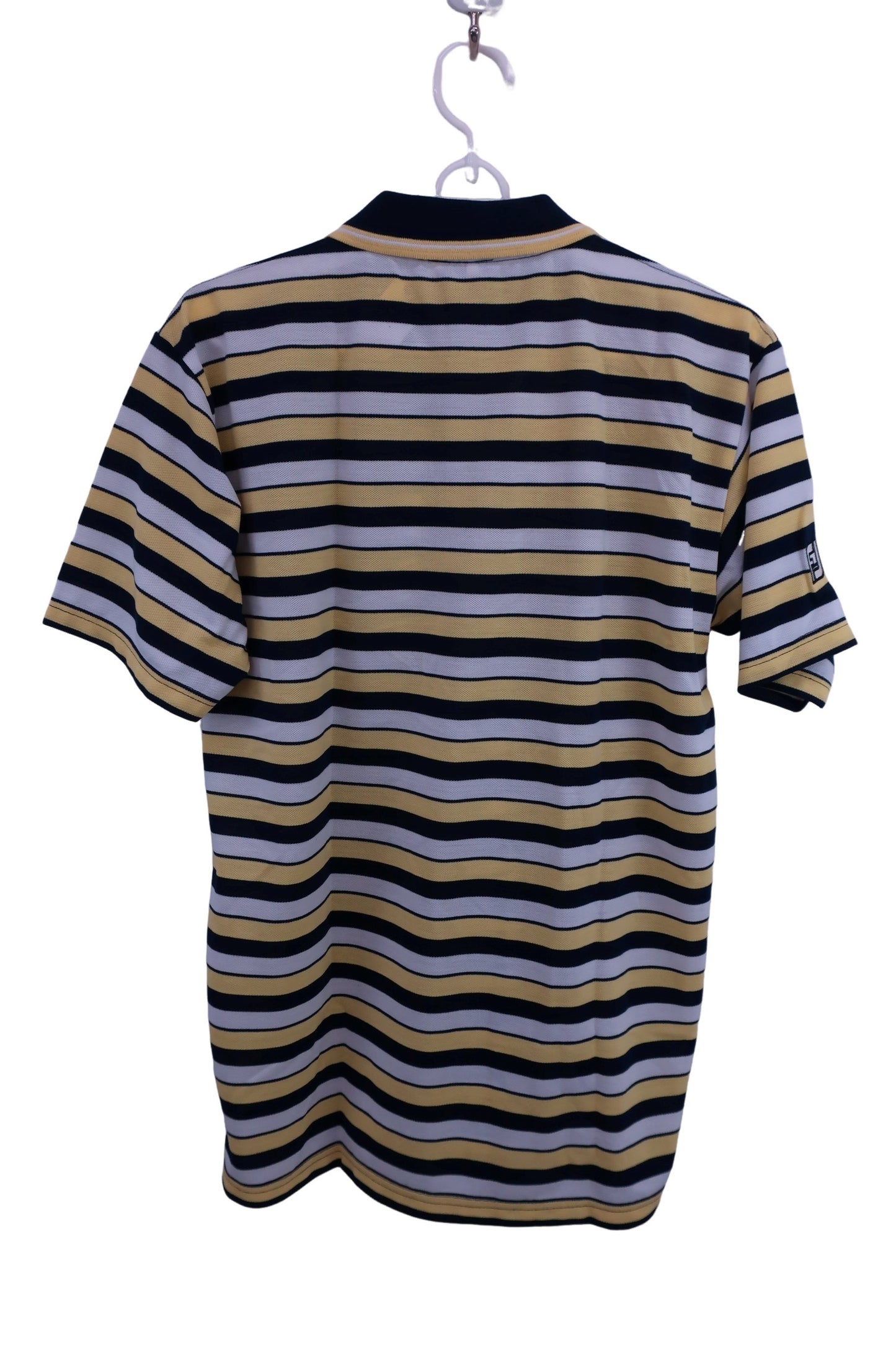 Titleist(タイトリスト) ポロシャツ 白黄色ネイビーボーダー メンズ L N-5