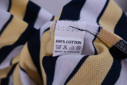 Titleist(タイトリスト) ポロシャツ 白黄色ネイビーボーダー メンズ L N-6