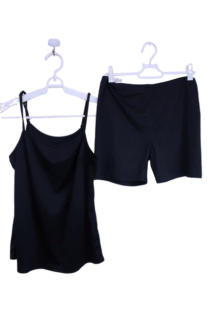 rienda suelta(リエンダスエルタ) ノースリーブワンピース(インナー付) 黒花柄 レディース M N-7