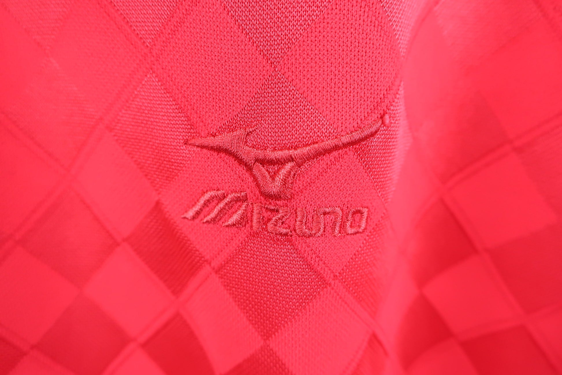 MIZUNO(ミズノ) 長袖ポロシャツ 赤アーガイル メンズ L A-2