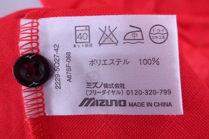 MIZUNO(ミズノ) 長袖ポロシャツ 赤アーガイル メンズ L A-5