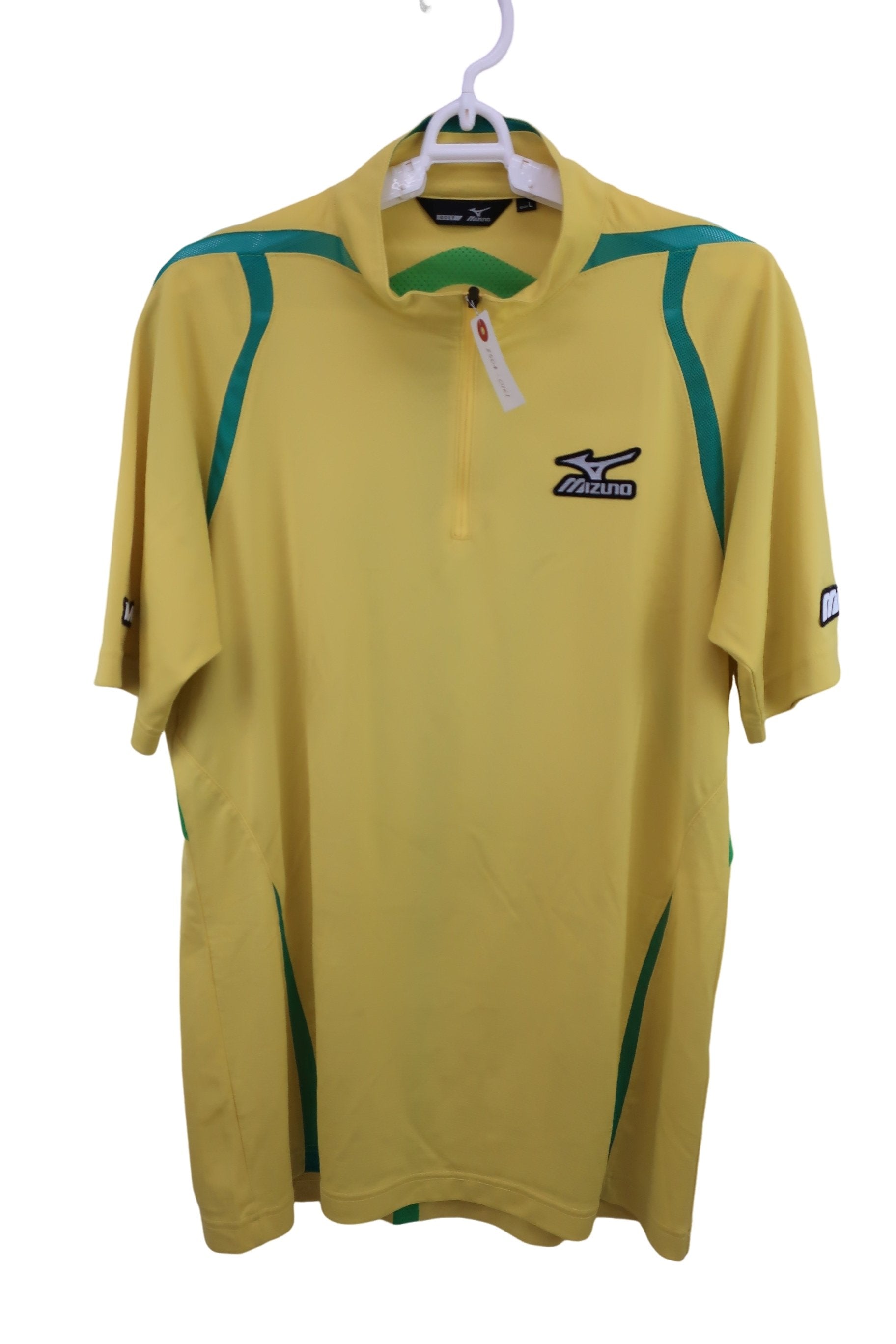 MIZUNO(ミズノ) 半袖ハーフジップシャツ 黄色 メンズ L A-1