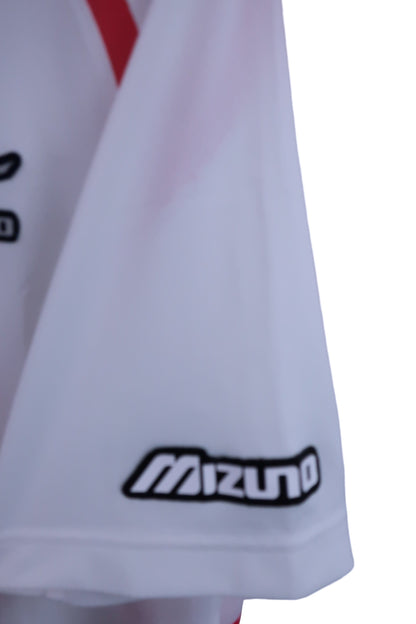 MIZUNO(ミズノ) 半袖ハーフジップシャツ 白赤 メンズ L B-3