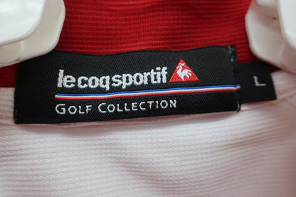 le coq sportif(ルコックスポルティフ) ハーフジップポロシャツ 白 メンズ L B-3