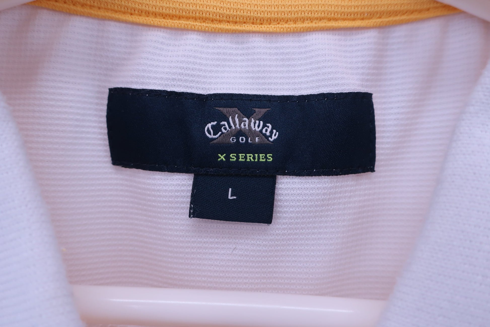 Callaway(キャロウェイ) ポロシャツ 白黄色 メンズ L B-4