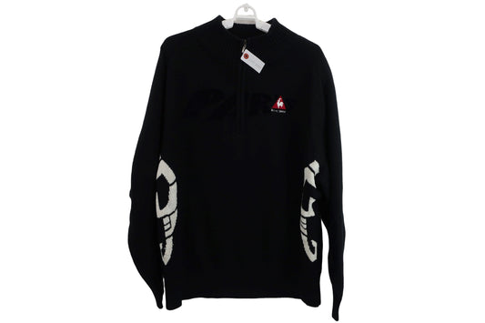 le coq sportif(ルコックスポルティフ) ハーフジップニットセーター 黒 メンズ L A-1