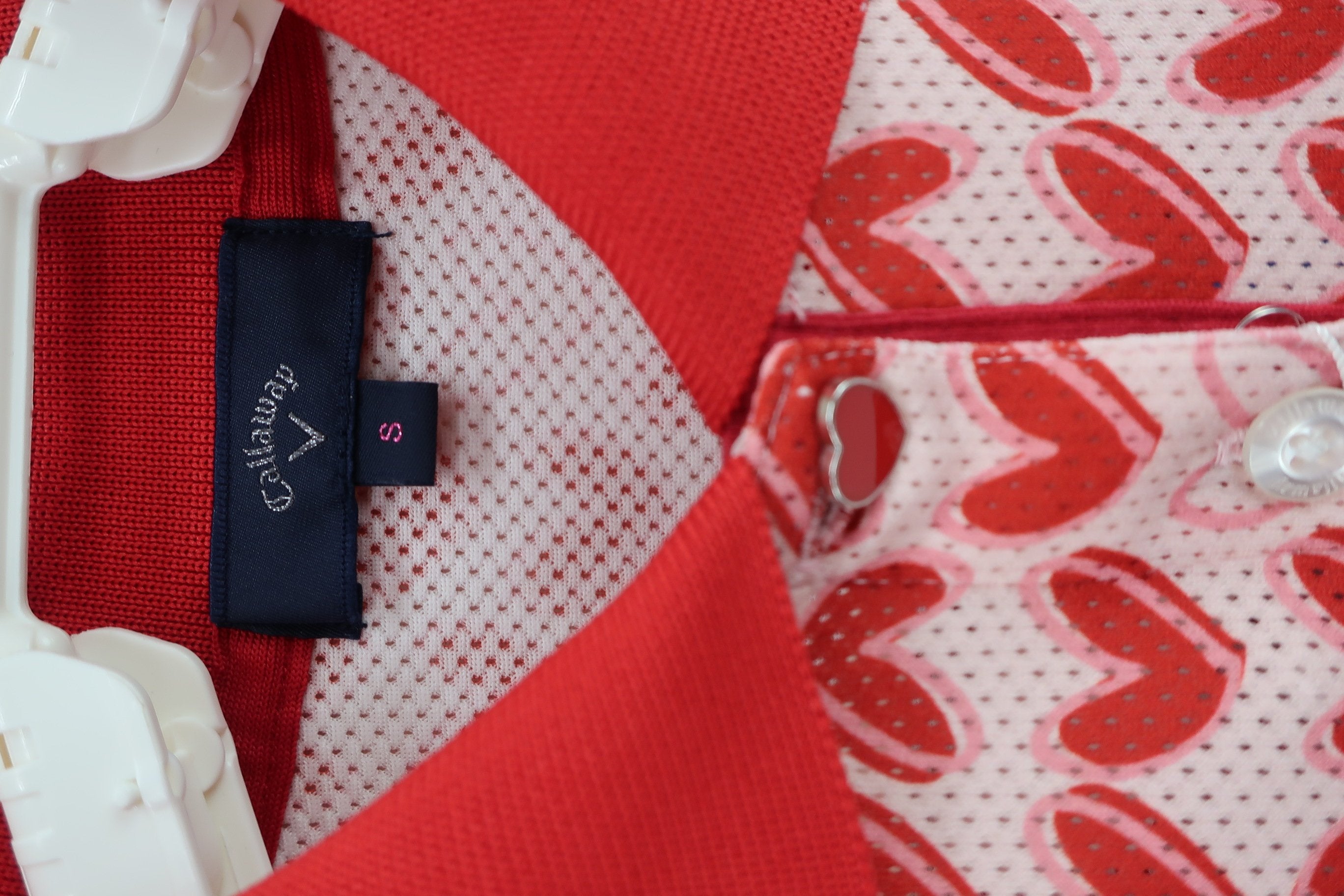 Callaway(キャロウェイ) ポロシャツ 赤ハート柄 レディース S