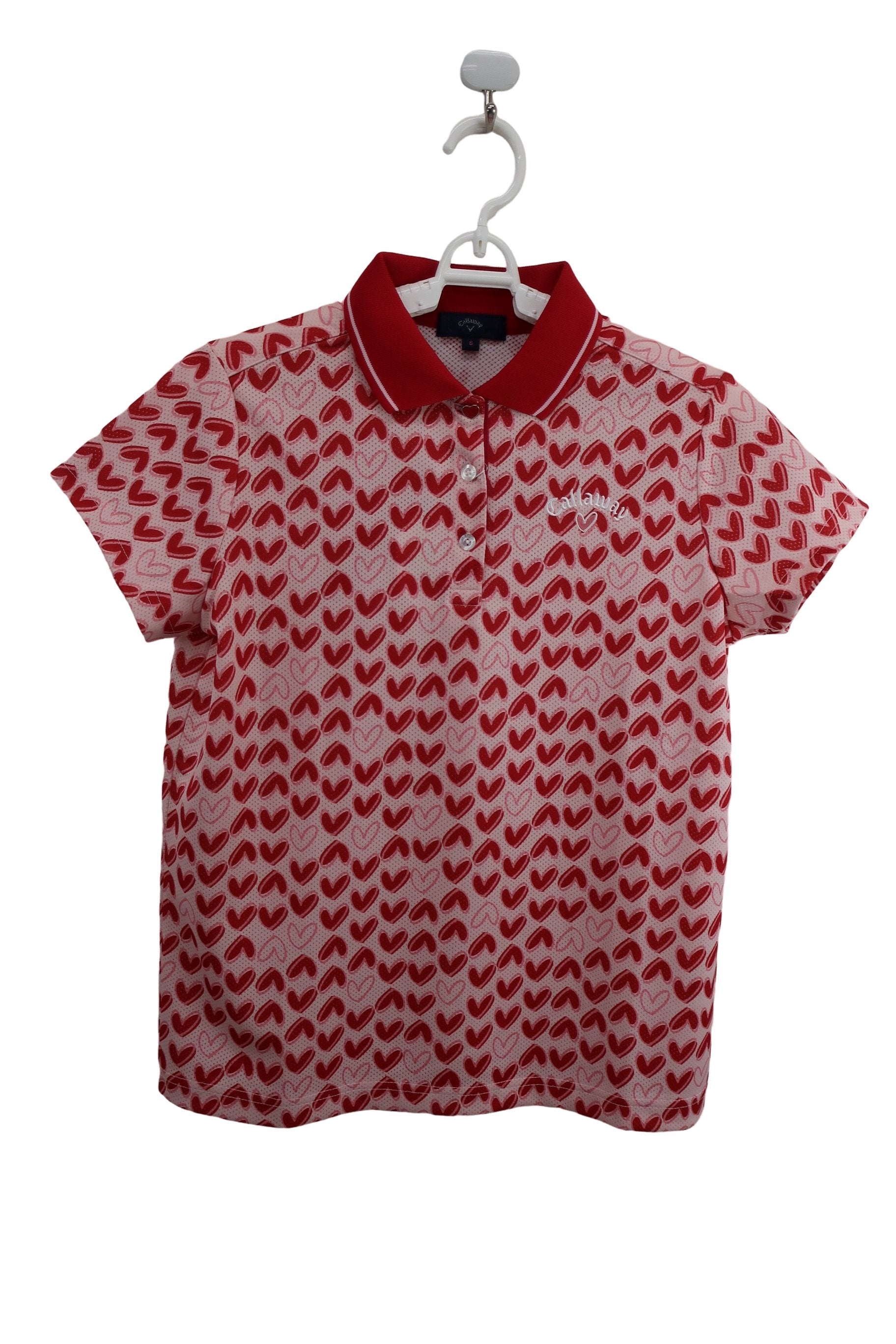 Callaway(キャロウェイ) ポロシャツ 赤ハート柄 レディース S