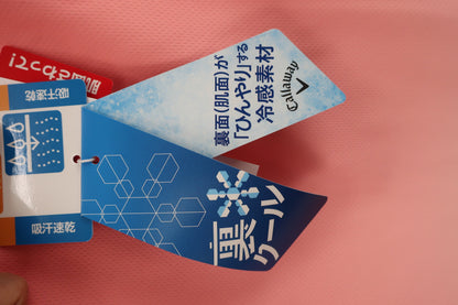 Callaway(キャロウェイ) 半袖モックネックシャツ ピンク白 レディース S C24134215 N-5