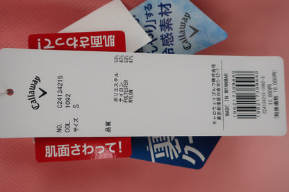 Callaway(キャロウェイ) 半袖モックネックシャツ ピンク白 レディース S C24134215 N-6