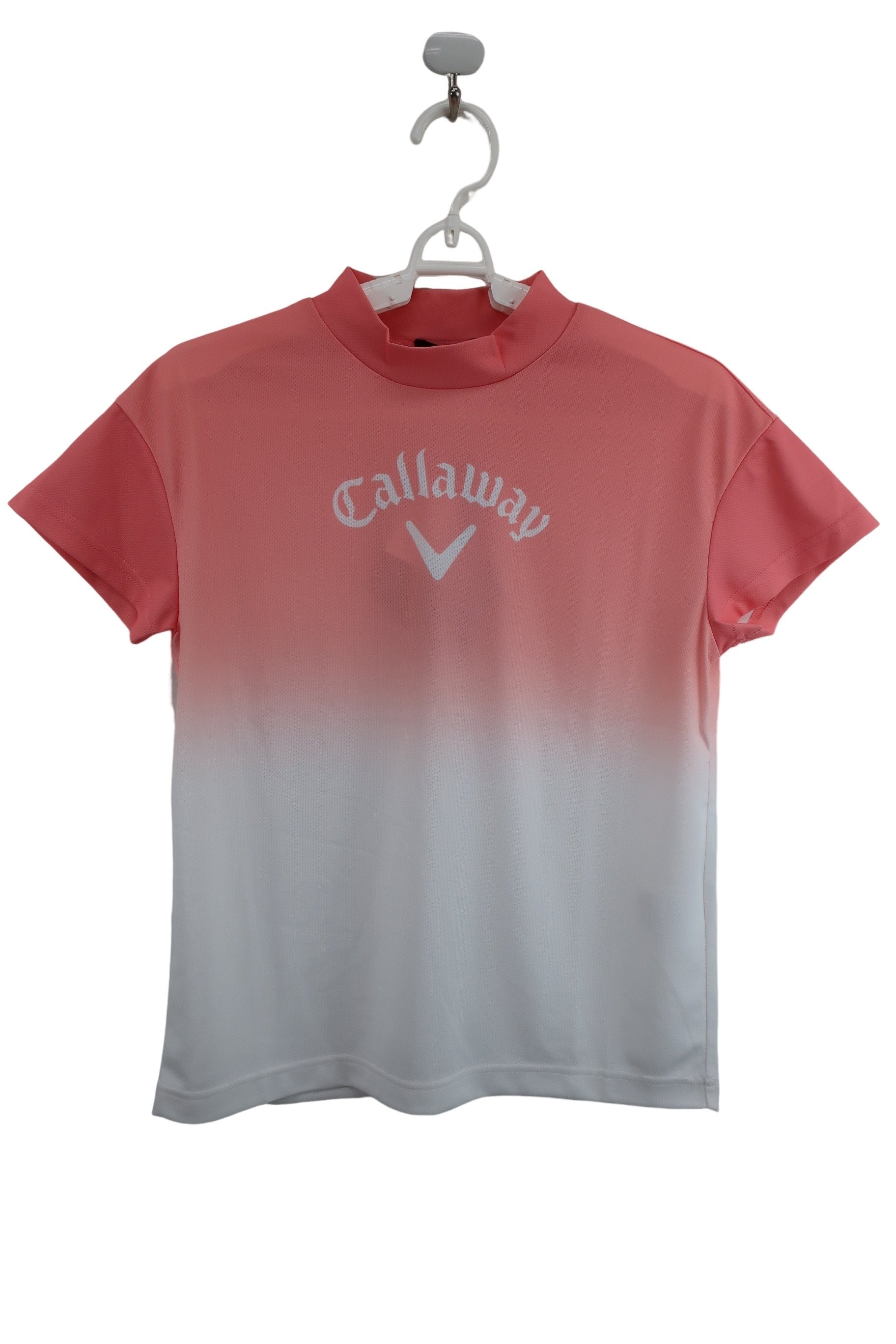 Callaway(キャロウェイ) 半袖モックネックシャツ ピンク白 レディース S C24134215 N-1