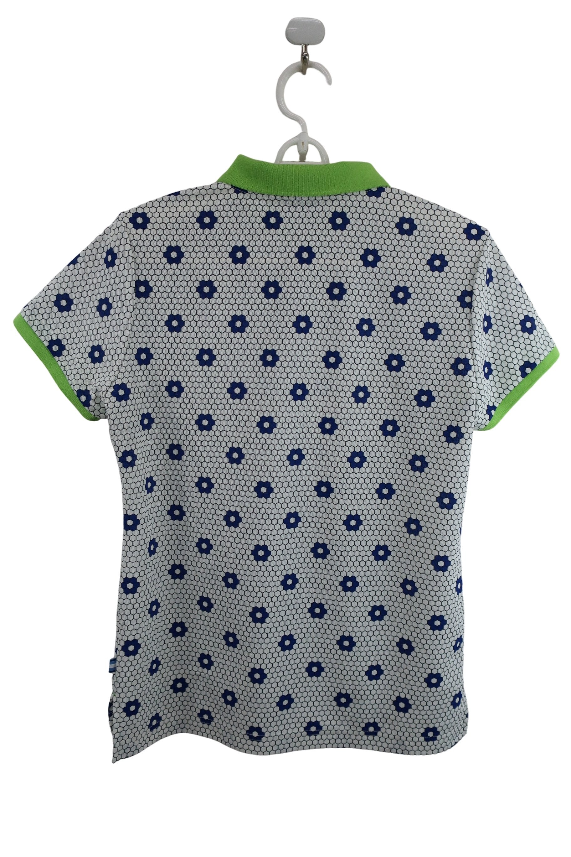 Munsingwear(マンシングウェア) ポロシャツ 白花柄黄緑 レディース L A-5