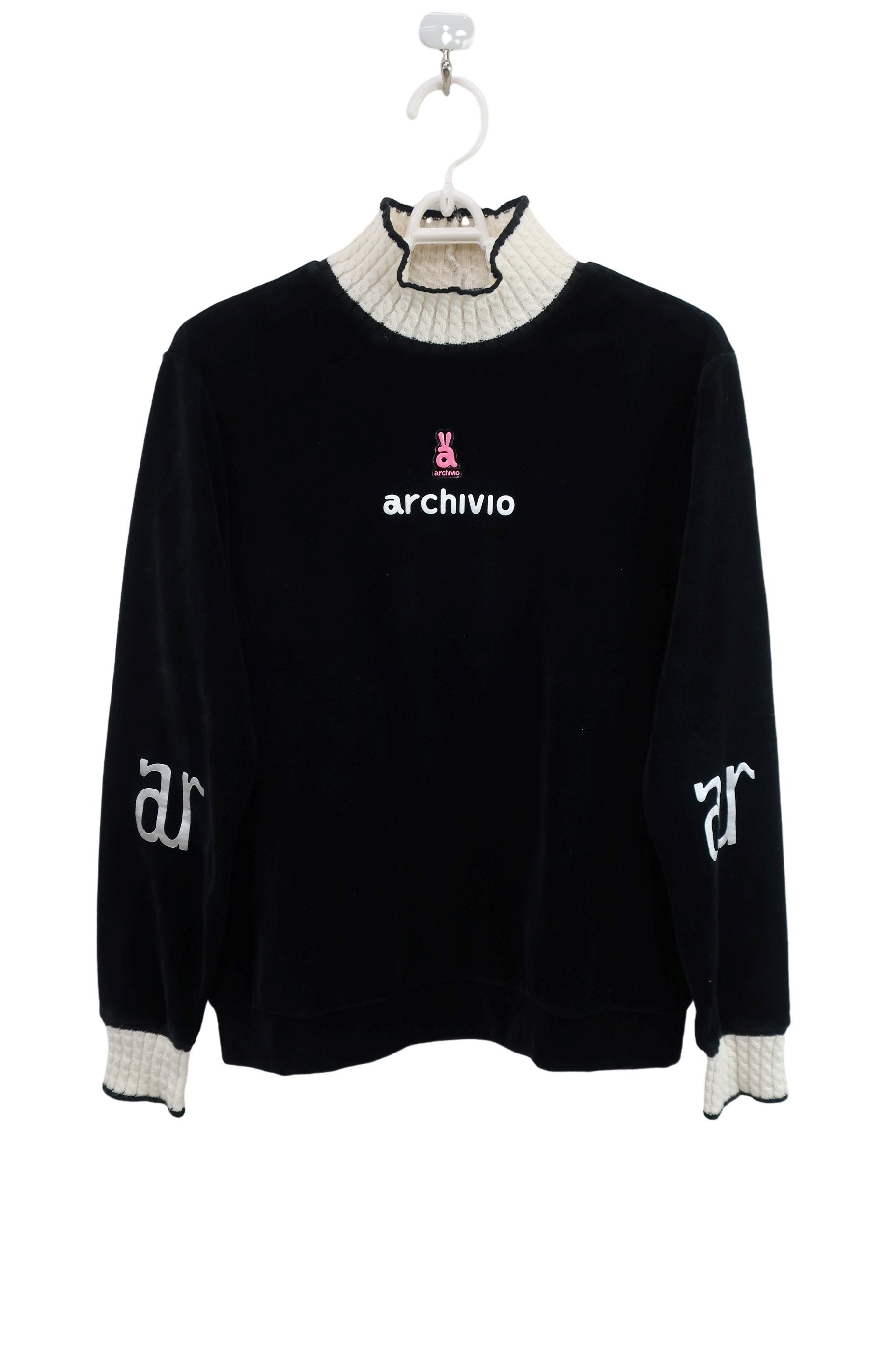 archivio(アルチビオ) モックネックシャツ 黒白 レディース 38 A-1