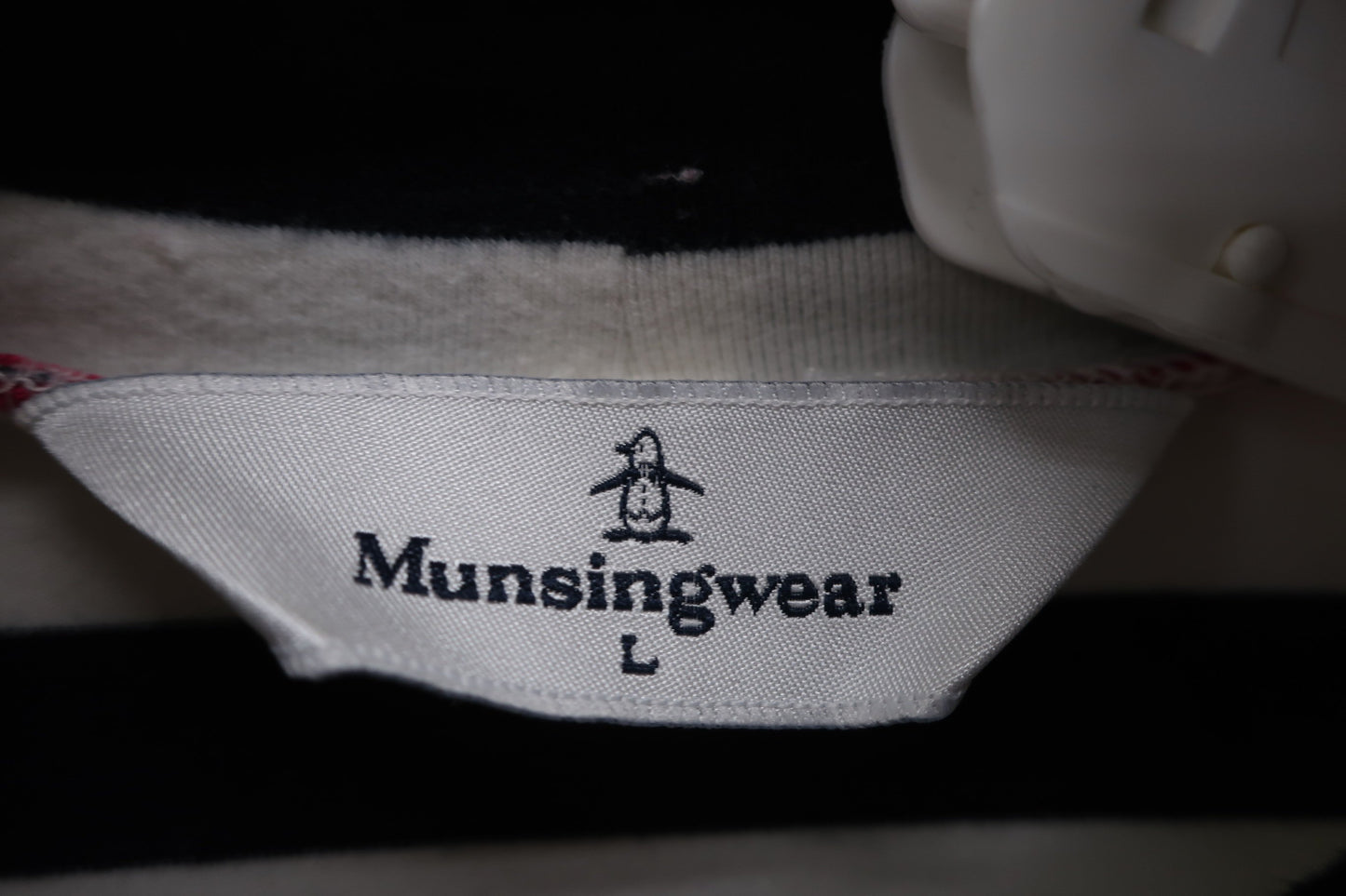 Munsingwear(マンシングウェア) ハイネックシャツ 白ピンクネイビーボーダー レディース L B-3