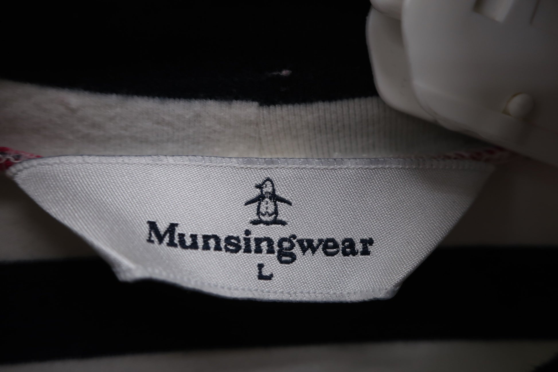 Munsingwear(マンシングウェア) ハイネックシャツ 白ピンクネイビーボーダー レディース L B-3